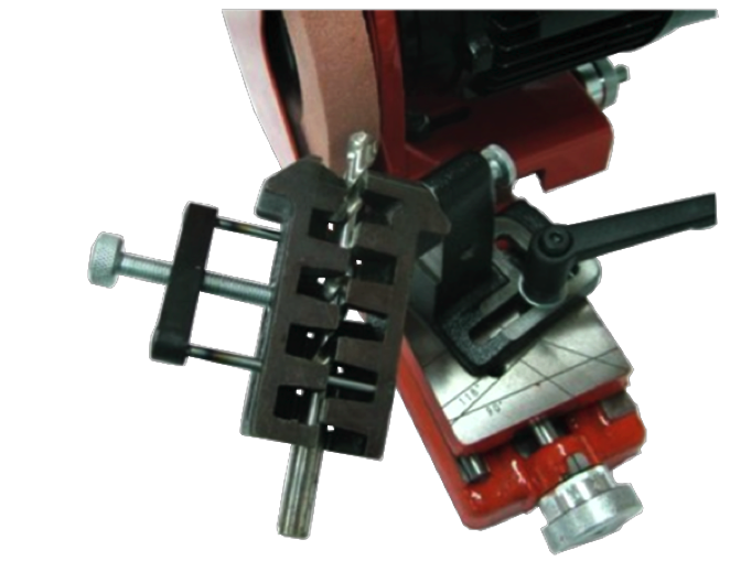 View of the drill bit on the drills grinding machine ELITE B 20